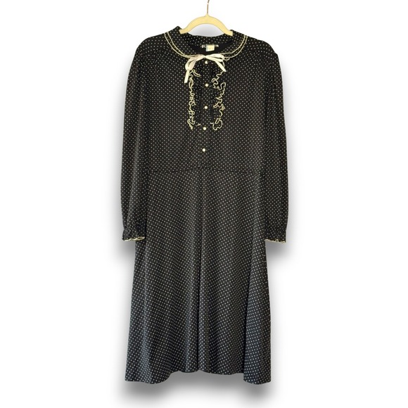 Jane Barr NY Dresses & Skirts - Vintage Jane Barr New York Polka Dot Ruffle Dress Size 16 Mid Century Style